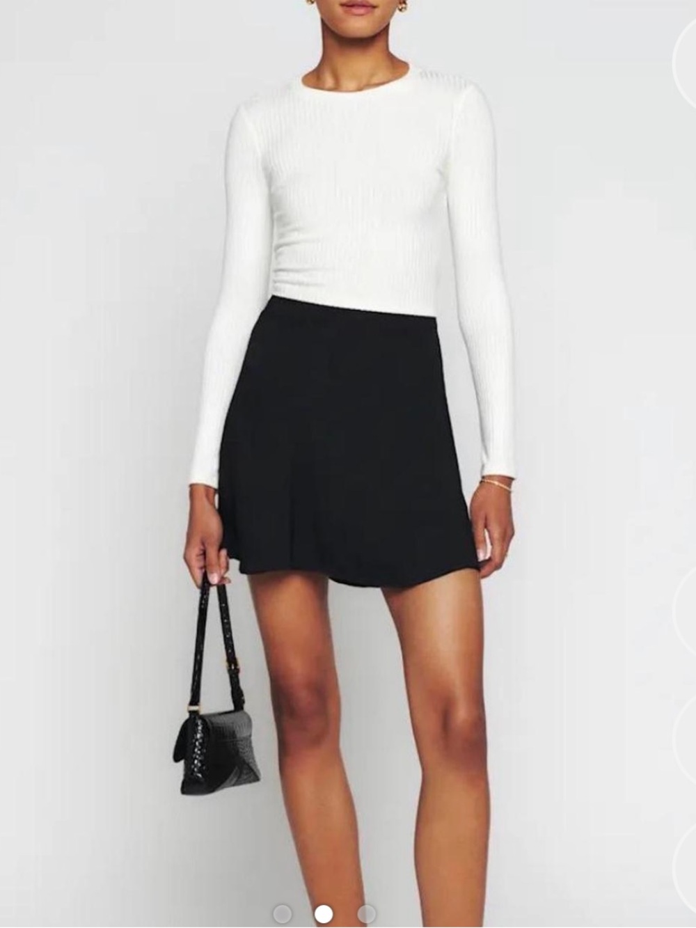 Reformation Black Flounce Mini Skirt — Simple A-Line